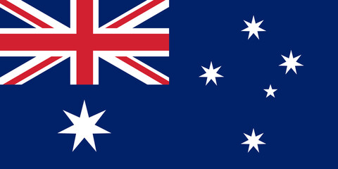 Australia flag standard shape and color ,Symbols of Australia, template for banner,card,advertising ,promote,ads, web design, magazine, news paper,vector illustration