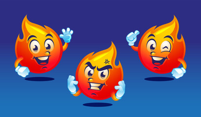 Fire mascot cartoon design