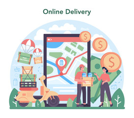 Dairy production industry online service or platform. Dairy natural