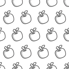 Simple seamless pattern of apple cartoon style illustration background template vector