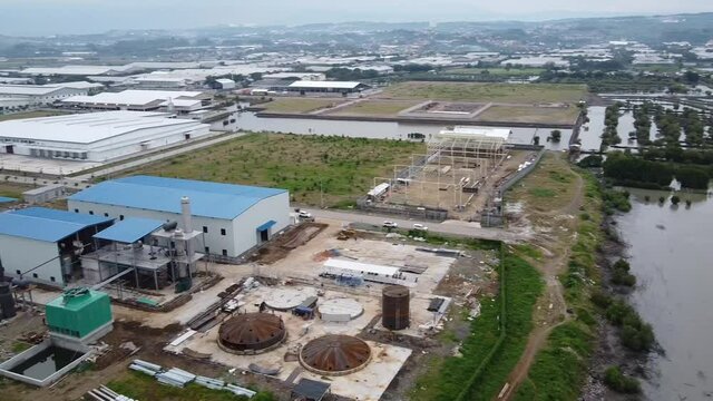 the splendor of the air landscape of an industrial area managed by the Indonesian state in semarang city