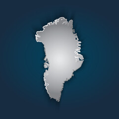 Greenland map 3D metallic silver with chrome, shine gradient on dark blue background. Vector illustration EPS10. © WH Graphic Design