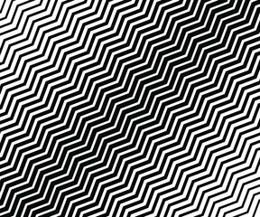 Wave, zigzag lines pattern. Black wavy line on white background. vector illustration