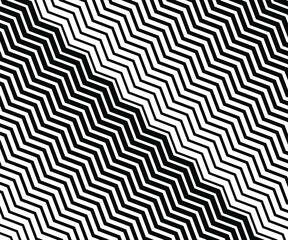 Wave, zigzag lines pattern. Black wavy line on white background. vector illustration