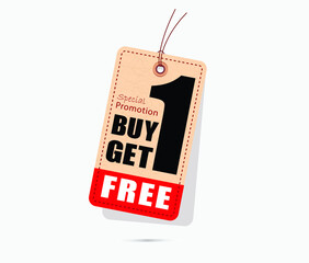Vintage Style Sale Tags Design. Buy 1 Get 1 Free business tag. vector illustrations