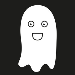 Simple flat ghost illustration. Halloween vector icon. Cute cartoon characters.