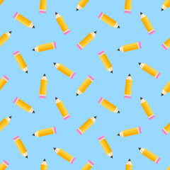 Back to school. Yellow graphite pencil seamless pattern.Texture for fabric, wrapping, wallpaper