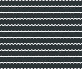 Wave, zigzag lines pattern. Black wavy line on white background. Texture vector - illustration