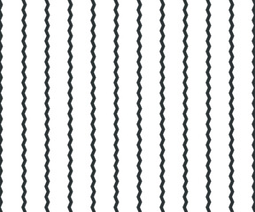 Wave, zigzag lines pattern. Black wavy line on white background. Texture vector - illustration