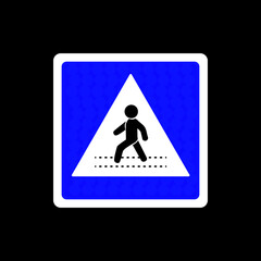 traffic signs for pedestrian crossing vector design isolated on black background
