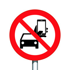 don't use mobile phone while driving vector design on white background