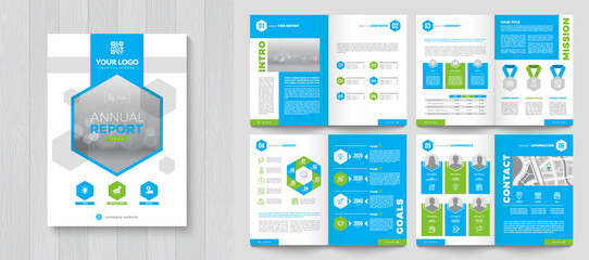 Corporate Annual Report with a cover. Brochure, Folder, Presentation, Leaflet. A4 format.