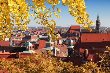 Nuremberg - autumn leaves seasonal view.