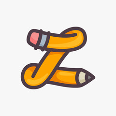 Z letter logo made of a pencil.