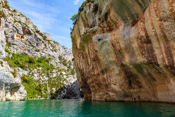 The steep walls of the gorge