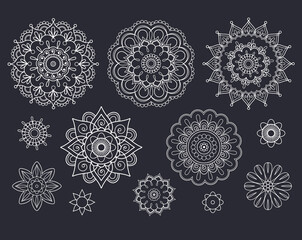 Floral mandala design.  Curve decoration. Silhouette vector flat illustration. Cutting file. Suitable for cutting software. Cricut, Silhouette.