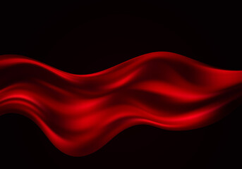 Abstract vector background luxury red cloth or liquid wave