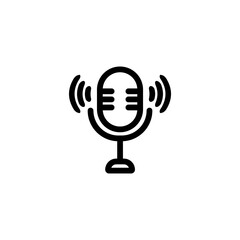 podcast mic icon design illustration