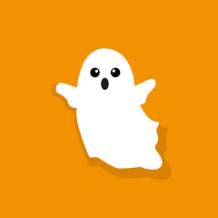Halloween ghost. White ghost. Vector graphics