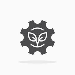 Plant and gear icon.