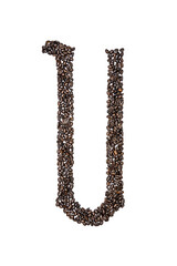 The Letter U made from Coffee Beans
