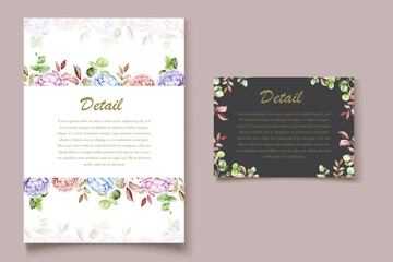 Summer banner with flower watercolor leaf