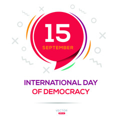 Creative design for (International Day of Democracy), 15 September, Vector illustration.