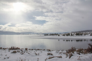 Colorado lake in the winter