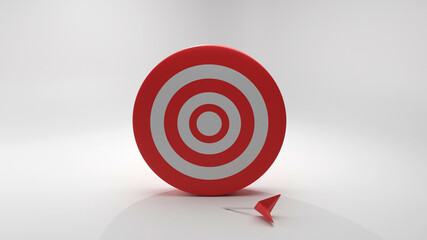 target goals success business strategy concept white background . 3D rendering
