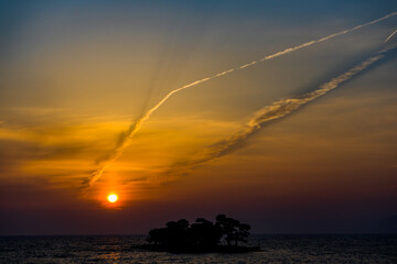 sunset at the yomegashima island