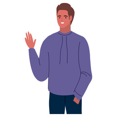 Fototapeta premium young man waving