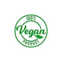 Vegan Food Vector Lettering Stamp Illustration.