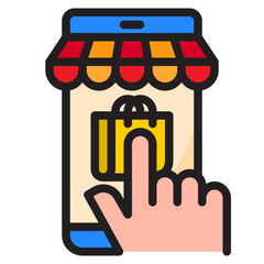 shopping color line style icon