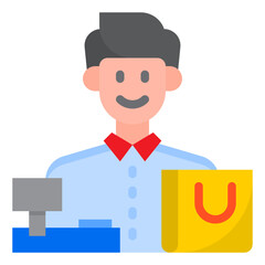 cashier flat style icon