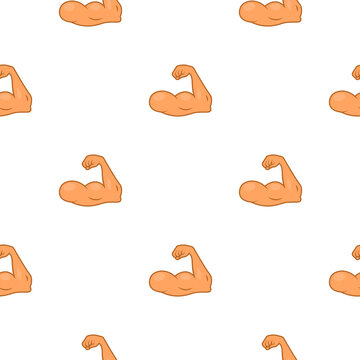 Arm Emoji Gym Muscle Exercise Sport Seamless Background