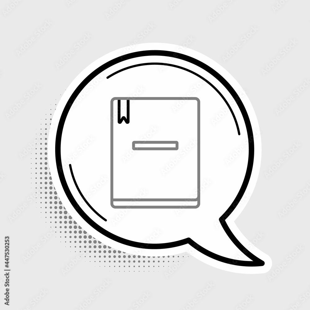 Poster line notebook icon isolated on grey background. spiral notepad icon. school notebook. writing pad. d