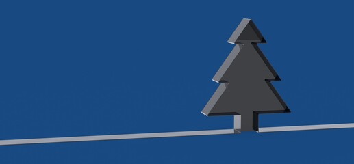 3d merry christmas card modern 3d minimal tree