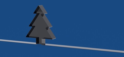 3d merry christmas card modern 3d minimal tree