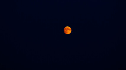 La lune rousse, la lune du diable en plein été, la couleur est très orangée.