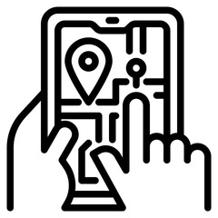 map outline style icon