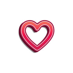 Red heart, 3d object for your design and love cards eps 10