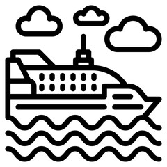 Obraz premium ship outline style icon