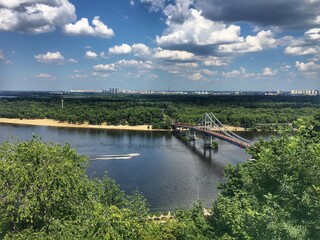 Fototapeta premium view of the river Dnipro in Kiev 