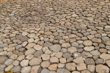 A dike of stacked boulders.