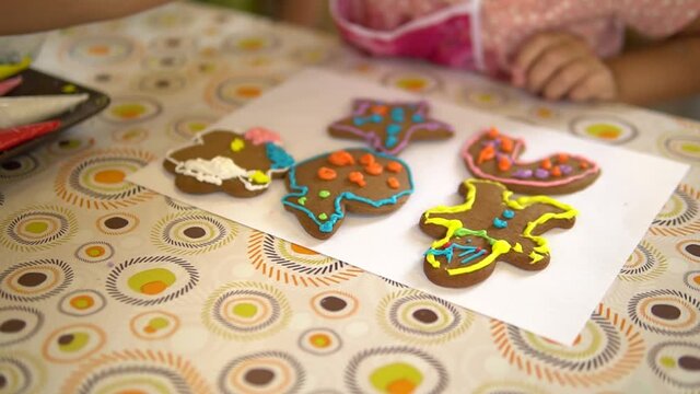 Cooking, glazing girl cookie homemade icing, handmade tasty small royal , ood pastries. celebration 4k, decoration snack cake up,