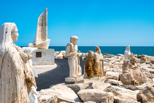 "Madonna on the rocks" on the South Pier Promenade of San Benedetto del Tronto, Italy