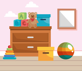 baby room with toys