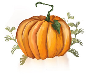 Pumpkin magic tree halloween illustration High quality illustration