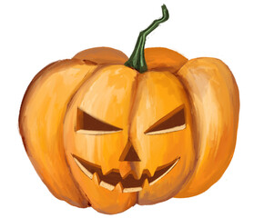 Pumpkin magic tree halloween illustration High quality illustration