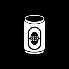 Beer can icon isolated on dark background 
